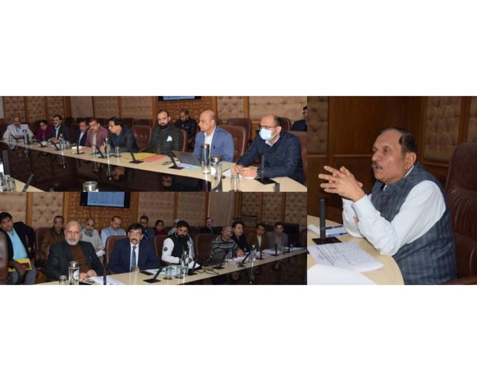 Advisor to LG Rajeev Rai Bhatnagar chairing a meeting on Thursday.