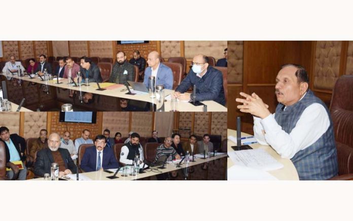 Advisor to LG Rajeev Rai Bhatnagar chairing a meeting on Thursday.