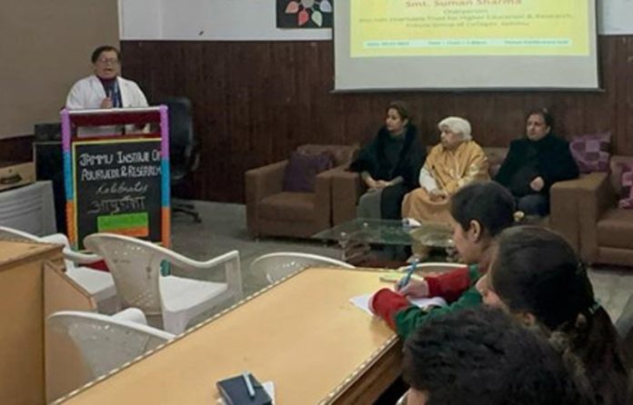 A guest addressing ‘Ayurdiksha’ at JIAR Jammu.