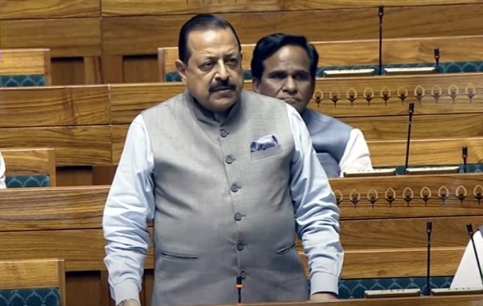 Union Minister Dr Jitendra Singh speaking in Lok Sabha on Wednesday.