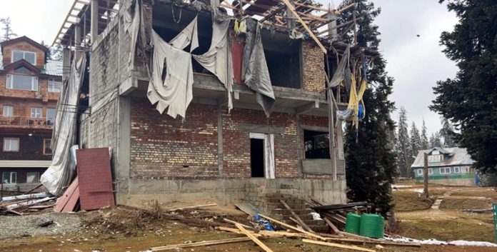 Illegal construction at Gulmarg. -Excelsior/Aabid Nabi