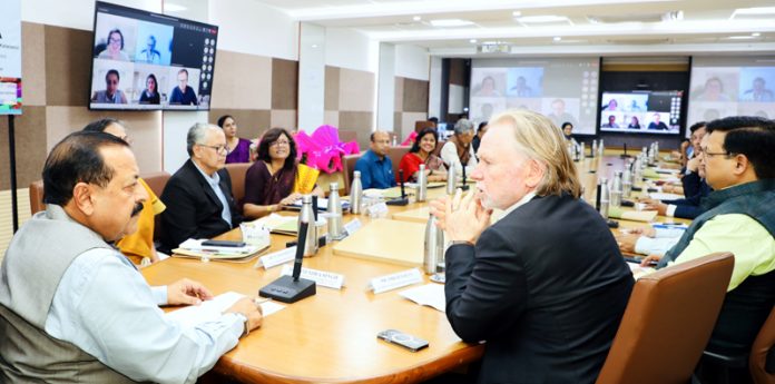 Union Minister Dr. Jitendra Singh convening a joint meeting of experts from India and Australia to discuss ‘National Circular Economy Roadmap for reduction of Plastic waste in India’ at Science Centre, New Delhi on Wednesday.