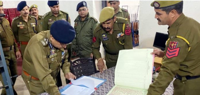 DIG Sunil Gupta conducting inspection of records at DPL Reasi.
