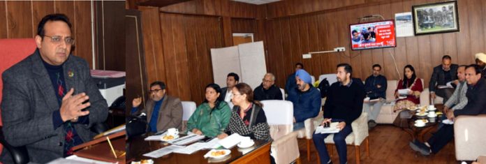 Commissioner Secretary SDD Saurabh Bhagat chairing a meeting on Wednesday. Commissioner Secretary SDD Saurabh Bhagat chairing a meeting on Wednesday.