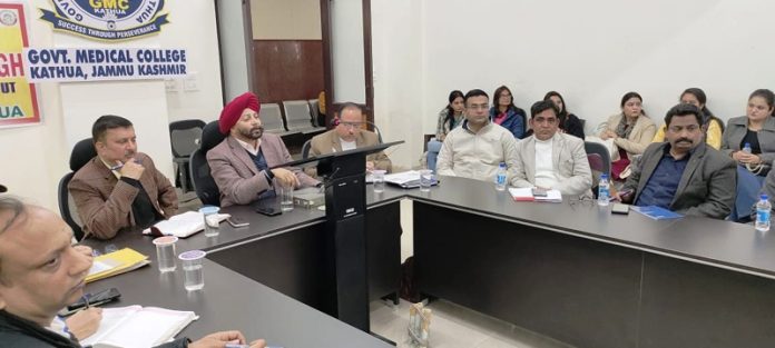 Director AYUSH chairing a meeting in Kathua on Saturday. Director AYUSH chairing a meeting in Kathua on Saturday.