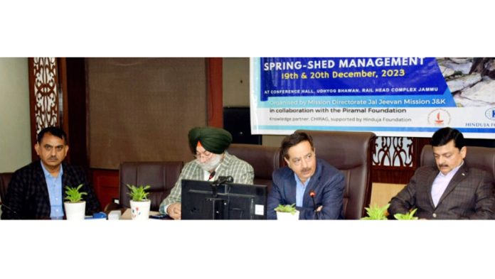 Mission Director JJM chairing a workshop on Tuesday.