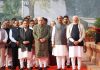 PM Narendra Modi, Lok Sabha Speaker Om Birala, Union HM Amit Shah, BJP National President J P Nadda, Congress President Mallikarjun Kharge, Congress leader Sonia Gandhi and others pay tribute to Martyrs of the Parliament attack, in New Delhi on Wednesday. (UNI)