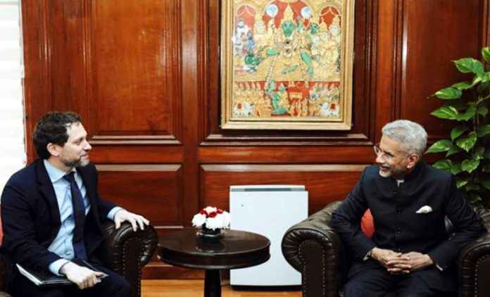 External Affairs Minister S. Jaishankar with Principal Deputy NSA of the US Jon Finer during a meeting, in New Delhi, on Monday. External Affairs Minister S. Jaishankar with Principal Deputy NSA of the US Jon Finer during a meeting, in New Delhi, on Monday.