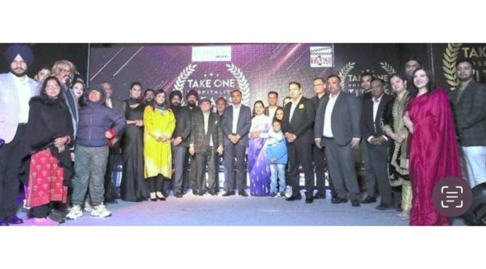 Divisional Commissioner Jammu Ramesh Kumar posing for a group photograph during an award function on Saturday. Divisional Commissioner Jammu Ramesh Kumar posing for a group photograph during an award function on Saturday.