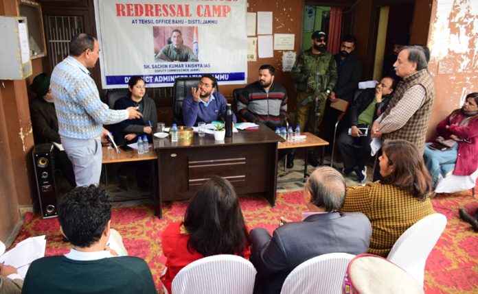 DC Jammu during a camp on Wednesday.