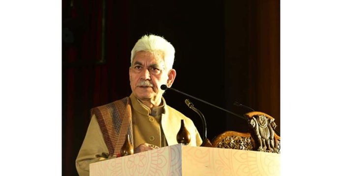 Lt Governor Manoj Sinha addressing an event on Thursday. Lt Governor Manoj Sinha addressing an event on Thursday.
