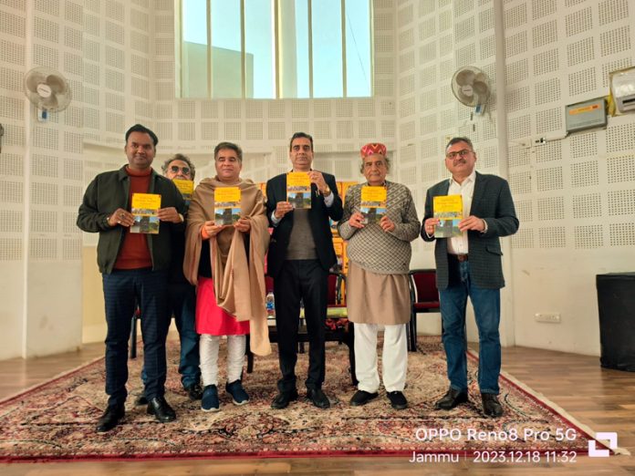 BJP J&K president, Ravinder Raina and other dignitaries releasing Dr Mahesh Kaul's book at Jammu on Monday. BJP J&K president, Ravinder Raina and other dignitaries releasing Dr Mahesh Kaul's book at Jammu on Monday.