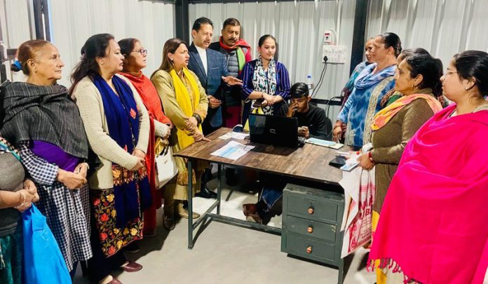 BJP leaders during a Vishwakarma awareness camp at Jammu on Wednesday.