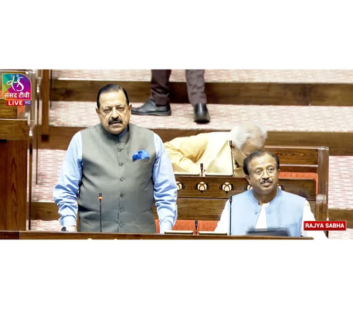 Union Minister Dr. Jitendra Singh speaking in the Rajya Sabha on Thursday.
