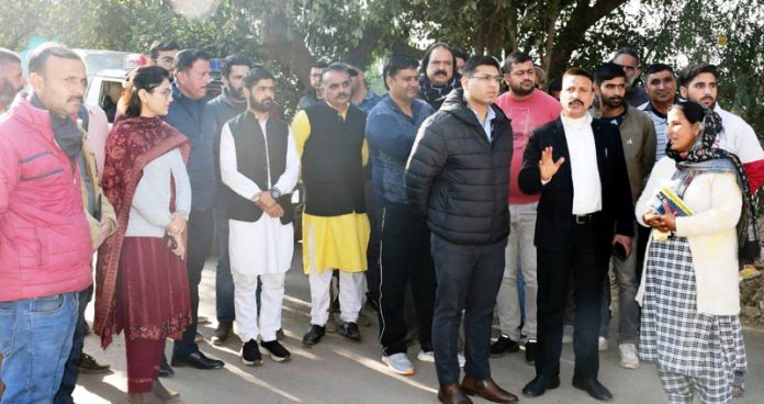 DC Rajouri Vikas Kundal listening public grievances on Thursday.