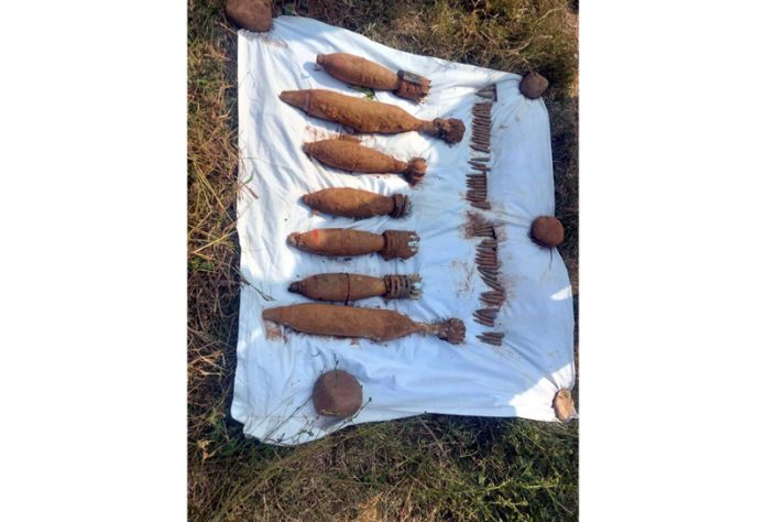 Mortar shells and rounds recovered in Pallanwala.