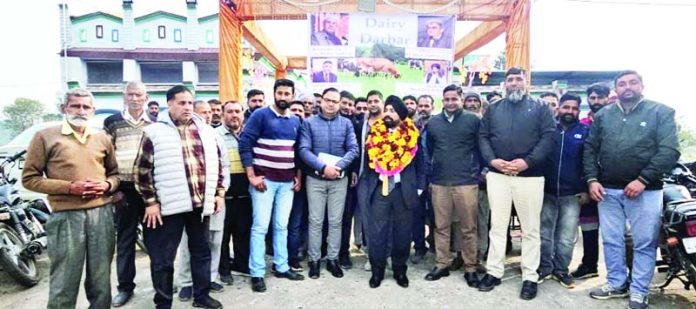 MD Dairy Development NS Bali during visit to Hiranagar.