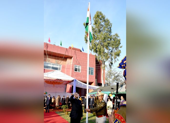 Chief Justice, Justice N Kotiswar Singh unfurled National Flag at High Court Jammu-26
