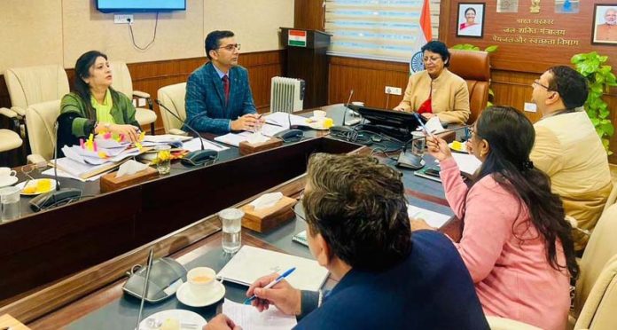 Senior Officers at a meeting to approve SBM-G Annual implementation Plan for J&K.