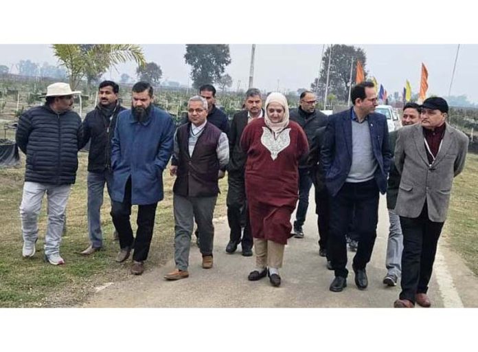 Secretary in Agriculture Production Department Shabnam Kamili during visit to RS Pura on Monday.