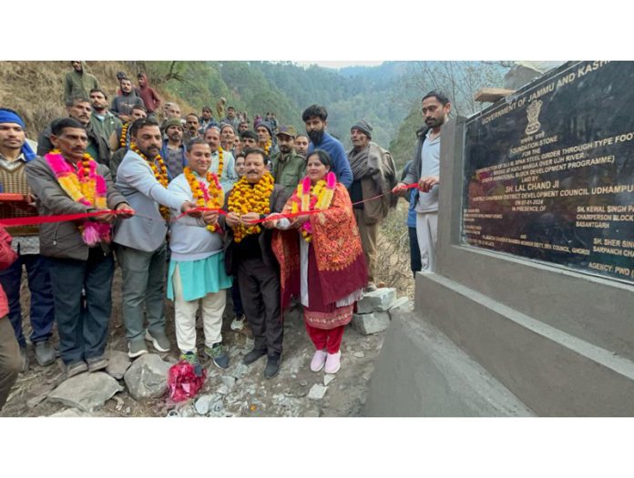 DDC Chairperson Udhampur inaugurating a work on Monday. DDC Chairperson Udhampur inaugurating a work on Monday.