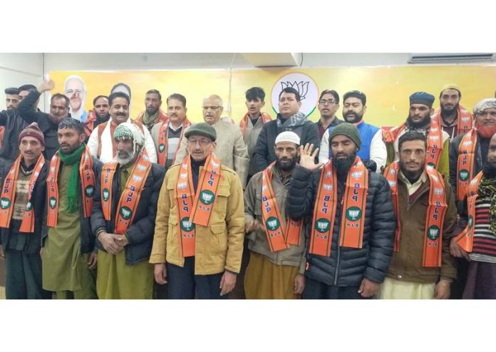 New entrants being taken into party fold by BJP general secretary (Org), Ashok Koul at Jammu on Monday. New entrants being taken into party fold by BJP general secretary (Org), Ashok Koul at Jammu on Monday.