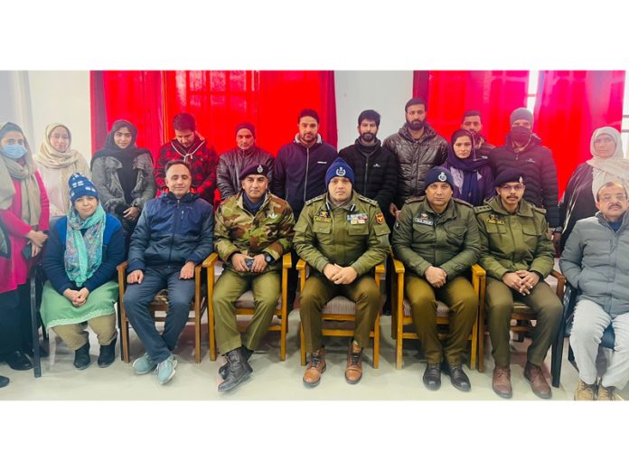 DIG Sujit Kumar with police officers, staff and others at Drug De-Addiction Centre in Srinagar on Monday.
