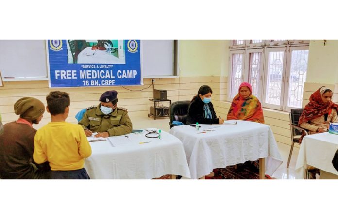 Patients being screened at a medical camp organised by CRPF in Jammu on Wednesday. Patients being screened at a medical camp organised by CRPF in Jammu on Wednesday.