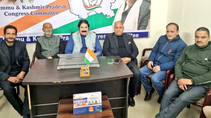 AICC coordinator for Anantnag-Rajouri LS Constituency Yogesh Sawhney at a meeting in Jammu.