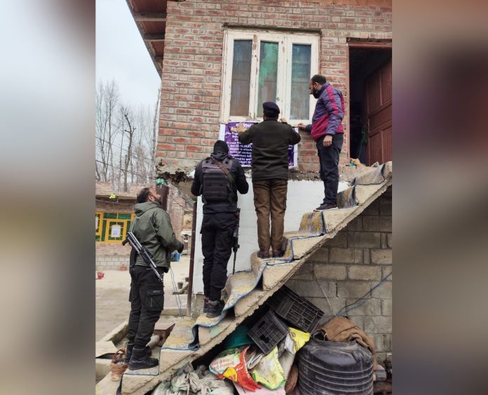 Property Of Militant Associate Working With LeT Attached In J&K's Budgam Property Of Militant Associate Working With LeT Attached In J&K's Budgam