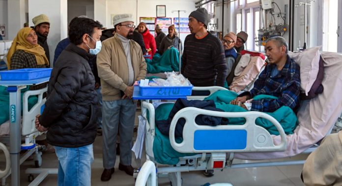 CEC LAHDC Kargil, Dr. Mohd. Jaffer Akoon conducts inspection at District Hospital Kargil. CEC LAHDC Kargil, Dr. Mohd. Jaffer Akoon conducts inspection at District Hospital Kargil.