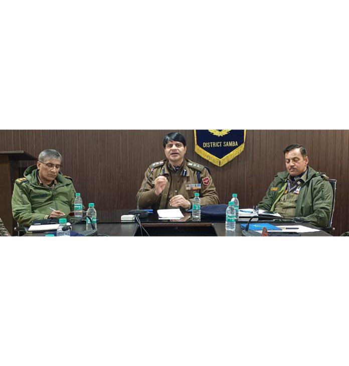 SSP Samba Benam Tosh chairing a meeting.