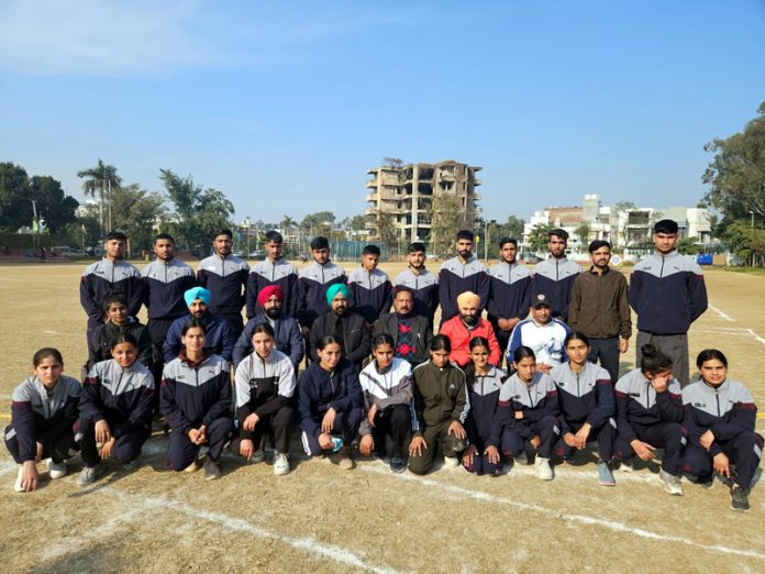 J&K-UT Kabaddi boys & girls teams posing with dignitaries on Sunday. J&K-UT Kabaddi boys & girls teams posing with dignitaries on Sunday.