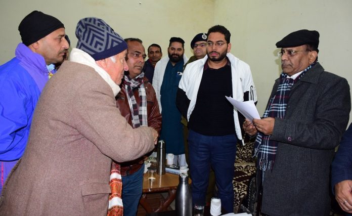 ACS Home during public grievances redressal camp at Bishnah.