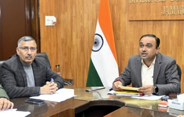 Divisional Commissioner Jammu Ramesh Kumar chairing a meeting on Friday. Divisional Commissioner Jammu Ramesh Kumar chairing a meeting on Friday.