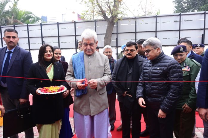 LG Manoj Sinha inaugurating Officer’s Quarters of Estates Department on Monday.