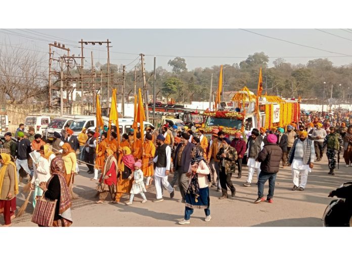 A Nagar Kirtan being taken out by Sikh community in Sunderbani on Tuesday. A Nagar Kirtan being taken out by Sikh community in Sunderbani on Tuesday.
