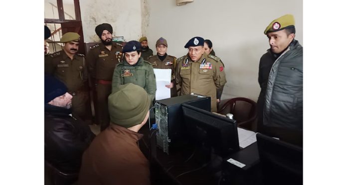 ADGP Jammu, Anand Jain, conducting inspection at Cyber Police Station in Jammu on Friday. ADGP Jammu, Anand Jain, conducting inspection at Cyber Police Station in Jammu on Friday.