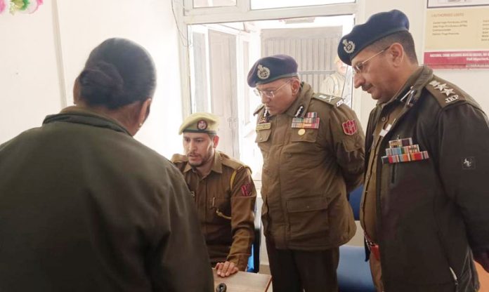 ADGP Anand Jain inspecting record room during visit to Udhampur on Friday. ADGP Anand Jain inspecting record room during visit to Udhampur on Friday.