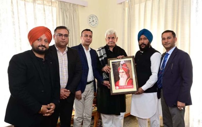 Yuva Jatt Sabha delegation meeting with LG Manoj Sinha on Saturday. Yuva Jatt Sabha delegation meeting with LG Manoj Sinha on Saturday.