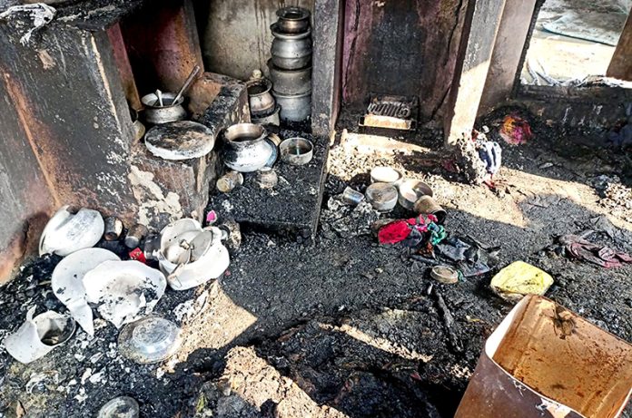 View of damaged residential house in Mir Behri, Rainawari on Sunday. -Excelsior/Shakeel