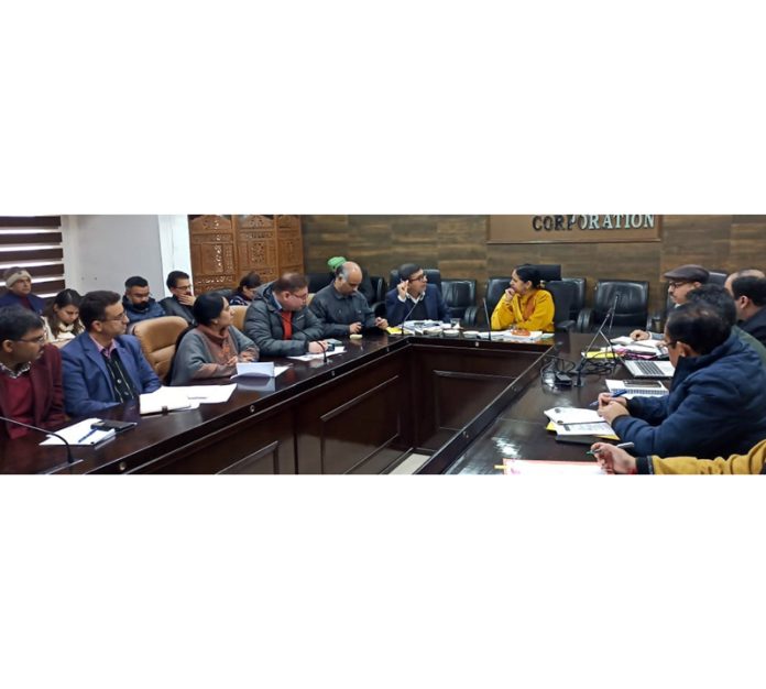 Commissioner Secretary H&UDD Mandeep Kour chairing a meeting on Thursday. Commissioner Secretary H&UDD Mandeep Kour chairing a meeting on Thursday.
