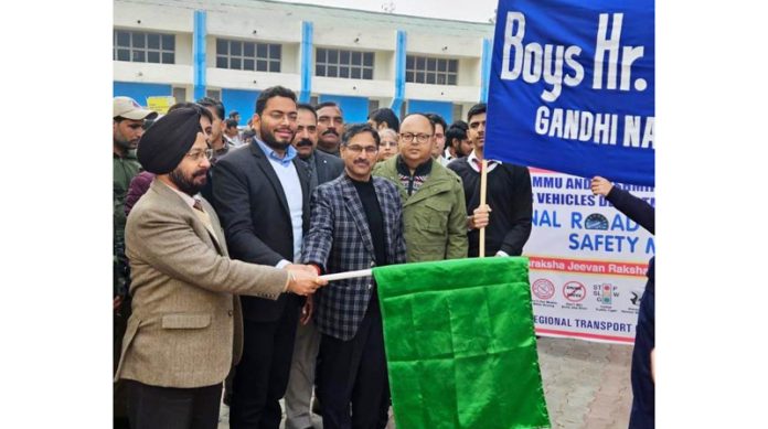 DC Sachin Kumar Vaishya flagging off Road Safety Awareness rally on Saturday. DC Sachin Kumar Vaishya flagging off Road Safety Awareness rally on Saturday.
