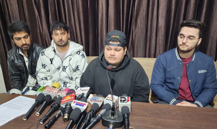 Organisers of the event ‘Raw Rumble’ addressing a press conference at Jammu on Sunday. Organisers of the event ‘Raw Rumble’ addressing a press conference at Jammu on Sunday.