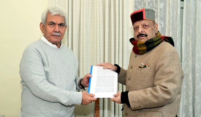 Senior BJP Leader Devender Singh Rana calling on LG Manoj Sinha.