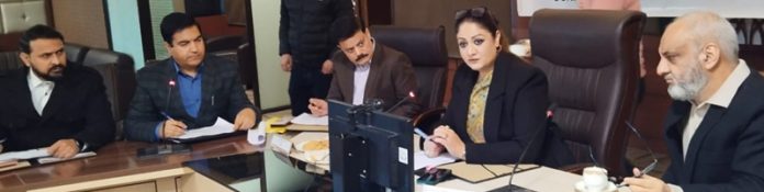 Chairperson KVIB Dr Hina Shafi Bhat chairing a meeting on Friday.