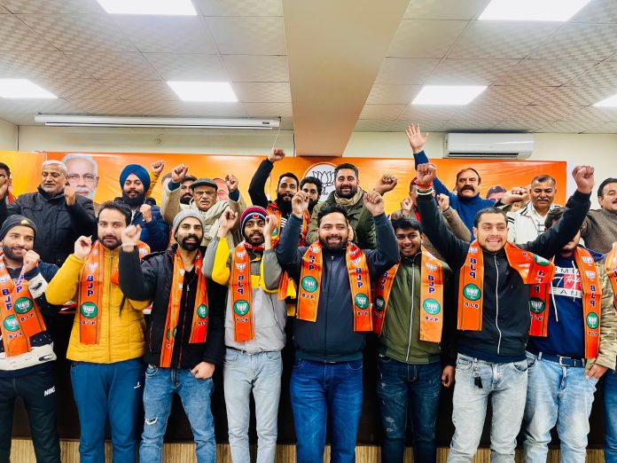 BJP leaders during an event at Jammu on Thursday.