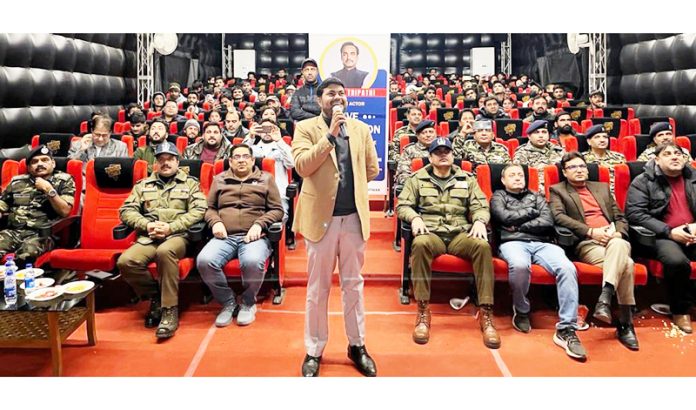 DC Kishtwar and artists during interaction with Bollywood Actor Pankaj Tripathi.