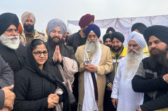 Sikh religious leaders during a function at Gurudwara Digiana Ashram in Jammu.
