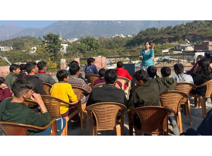 Students during an education camp at Katra on Monday. Students during an education camp at Katra on Monday.
